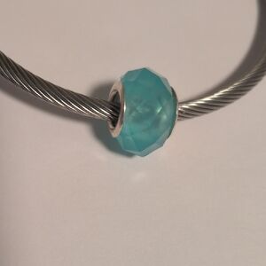 Silver Translucent Blue Charm for Pandora Style Bracelet‎